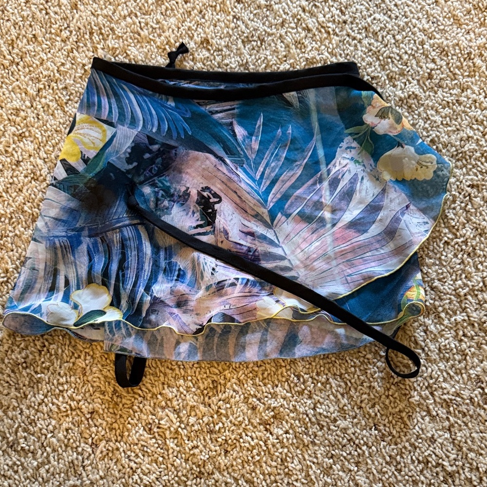 Tropical Print Ballet Wrap Skirt